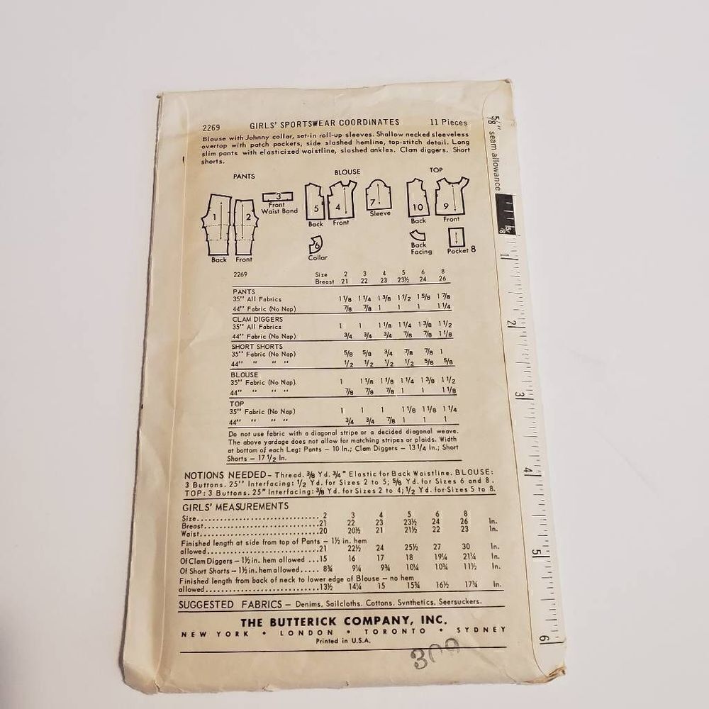 Vintage Butterick Sewing Pattern   - Picture 2 of 3